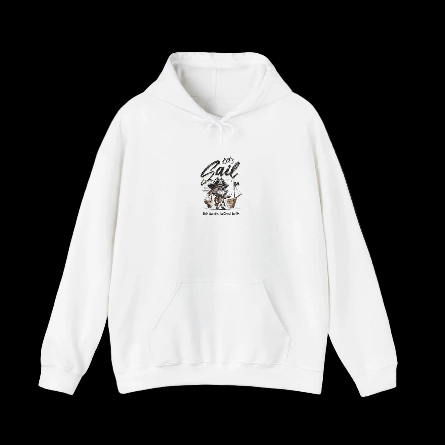 Let's Sail Pirate Cat Hoodie — Adventure Nautical Streetwear