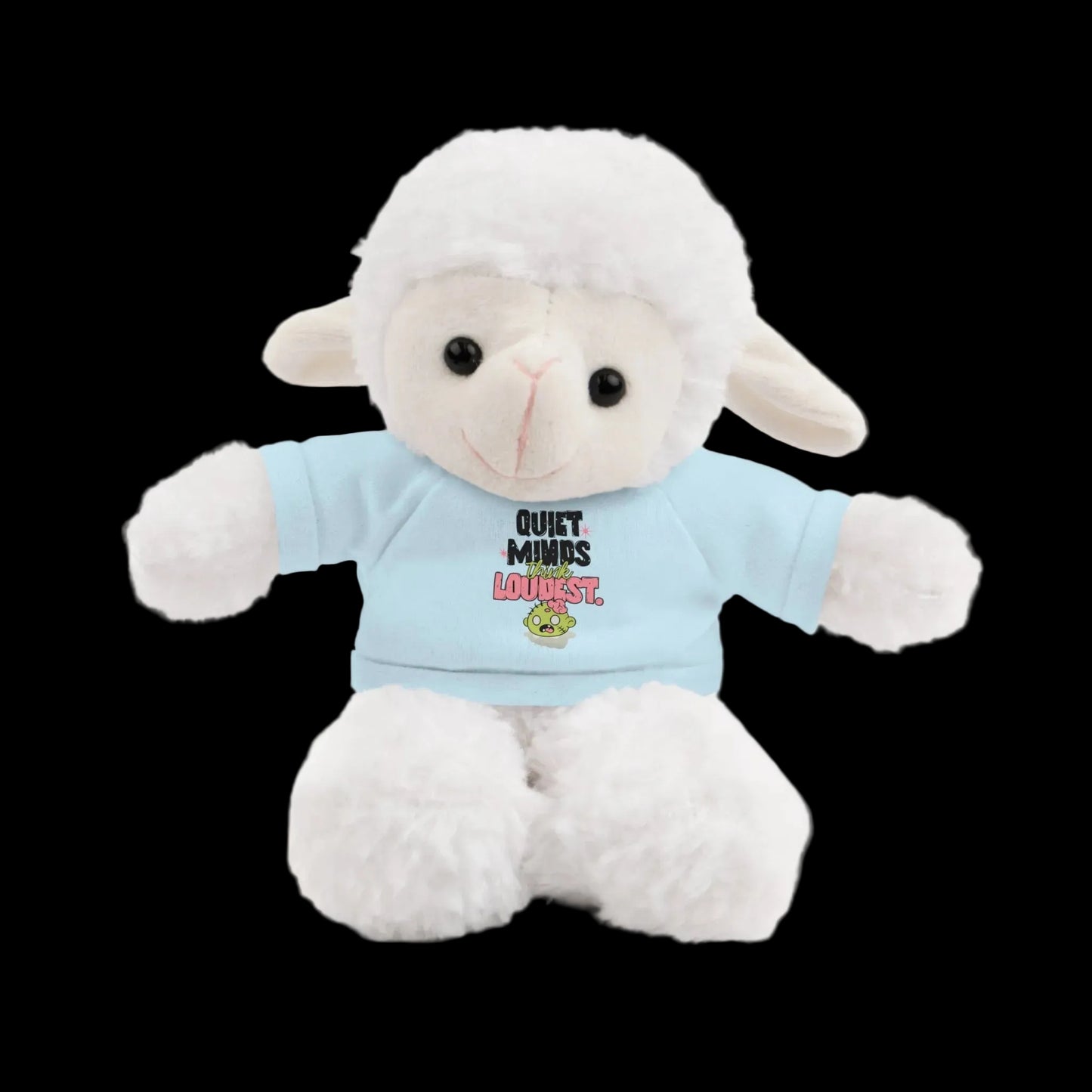 Quiet Minds Think Loudest Plushie — 8" Animal with Custom T-Shirt (Choose Your Animal)