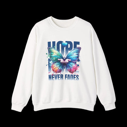 Hope Never Fades Crewneck — Butterfly Watercolour Sweatshirt | Premium Unisex