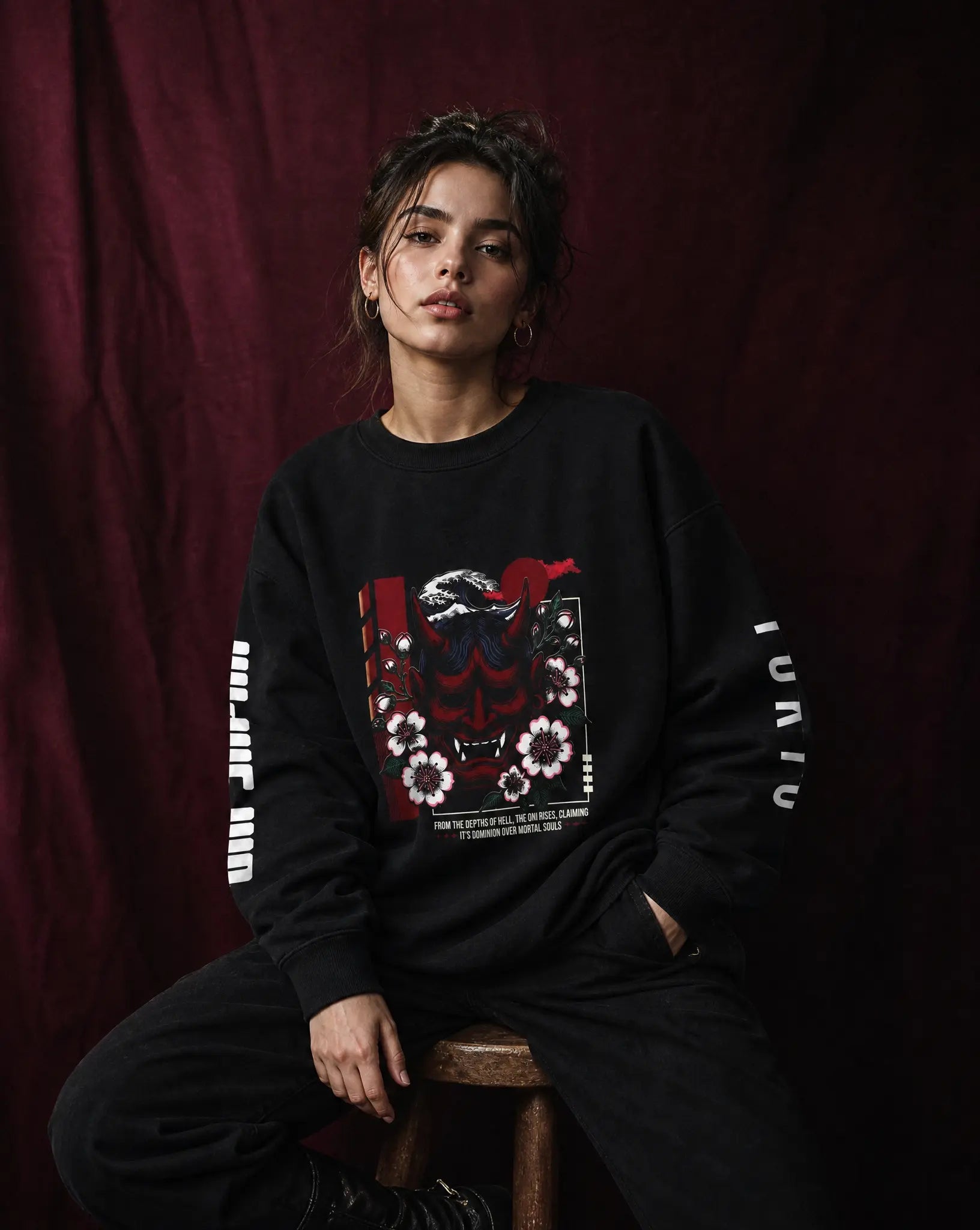 Tokyo Oni Mask Sweatshirt Printify