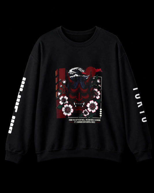 Tokyo Oni Mask Sweatshirt Printify