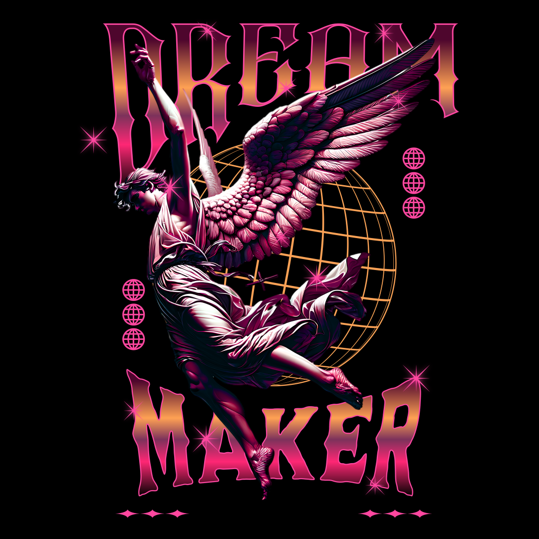 Dream Maker Poster — Dark Luxury Angel Wall Art | Premium Matte Print