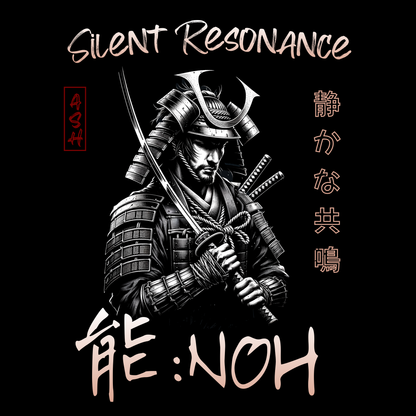 Silent Resonance Samurai Poster — Dark Japanese Wall Art | Premium Matte Print