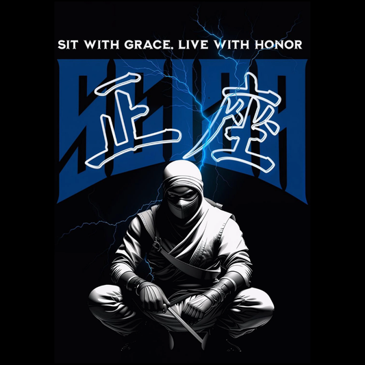 Seiza Poster — Dark Ninja Warrior Wall Art | Premium Matte Print